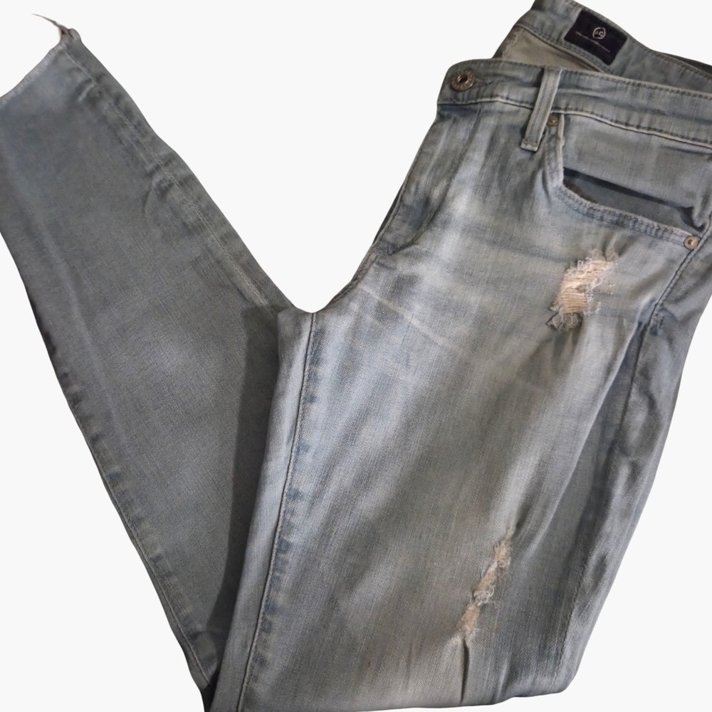 AG Adriano Goldschmied Light Blue Cropped Jeans